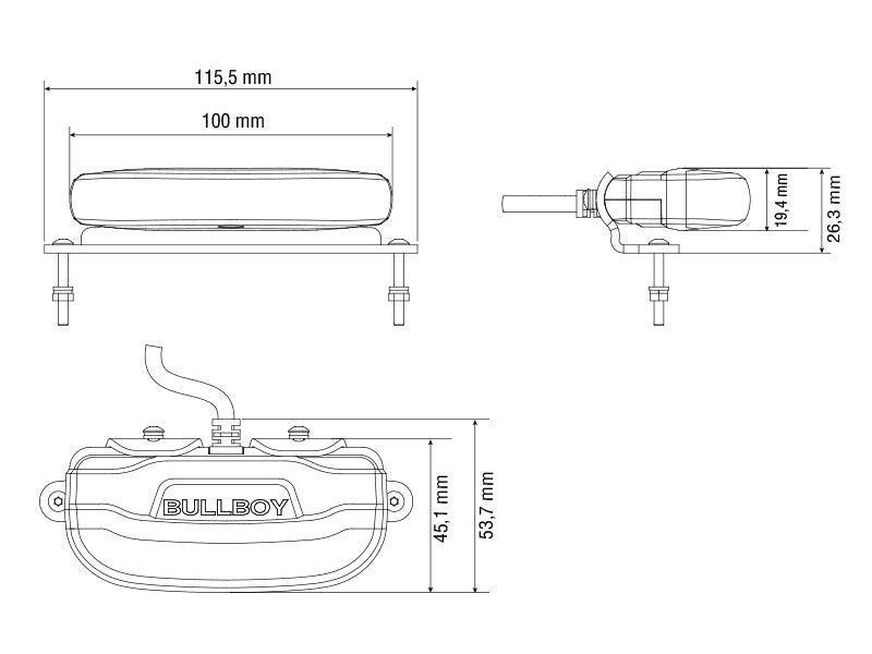 BULLBOY PROLINE MINI Työ-/Peruutusvalo