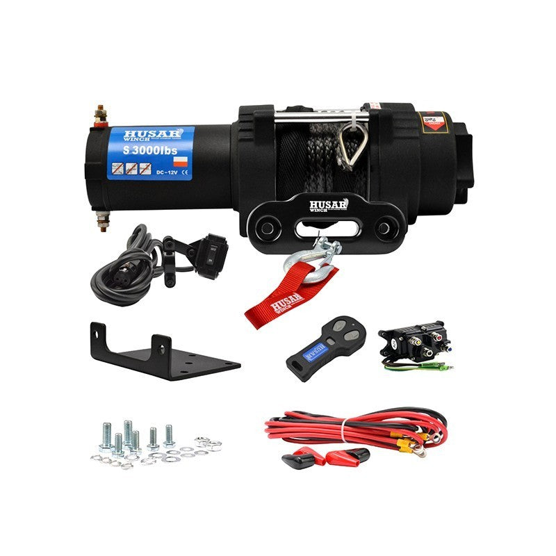 Husar BST S 3000 Lbs ATV/UTV sähkövinssi synteettisellä köydellä ja liukukidalla